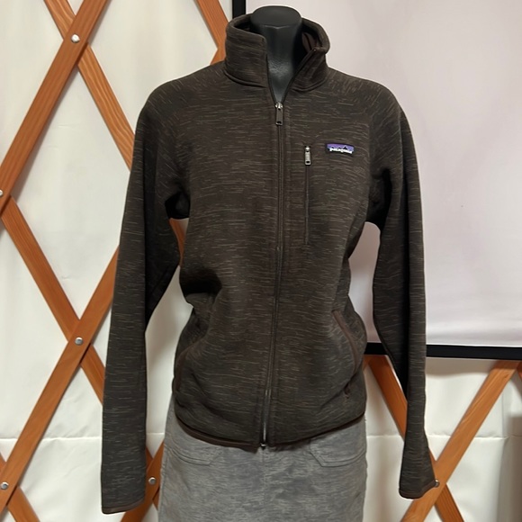 Patagonia knit jacket zip up with pockets men’s size small but unisex nice brown - Picture 2 of 6